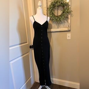 Chic Black Button-Down Maxi Dress